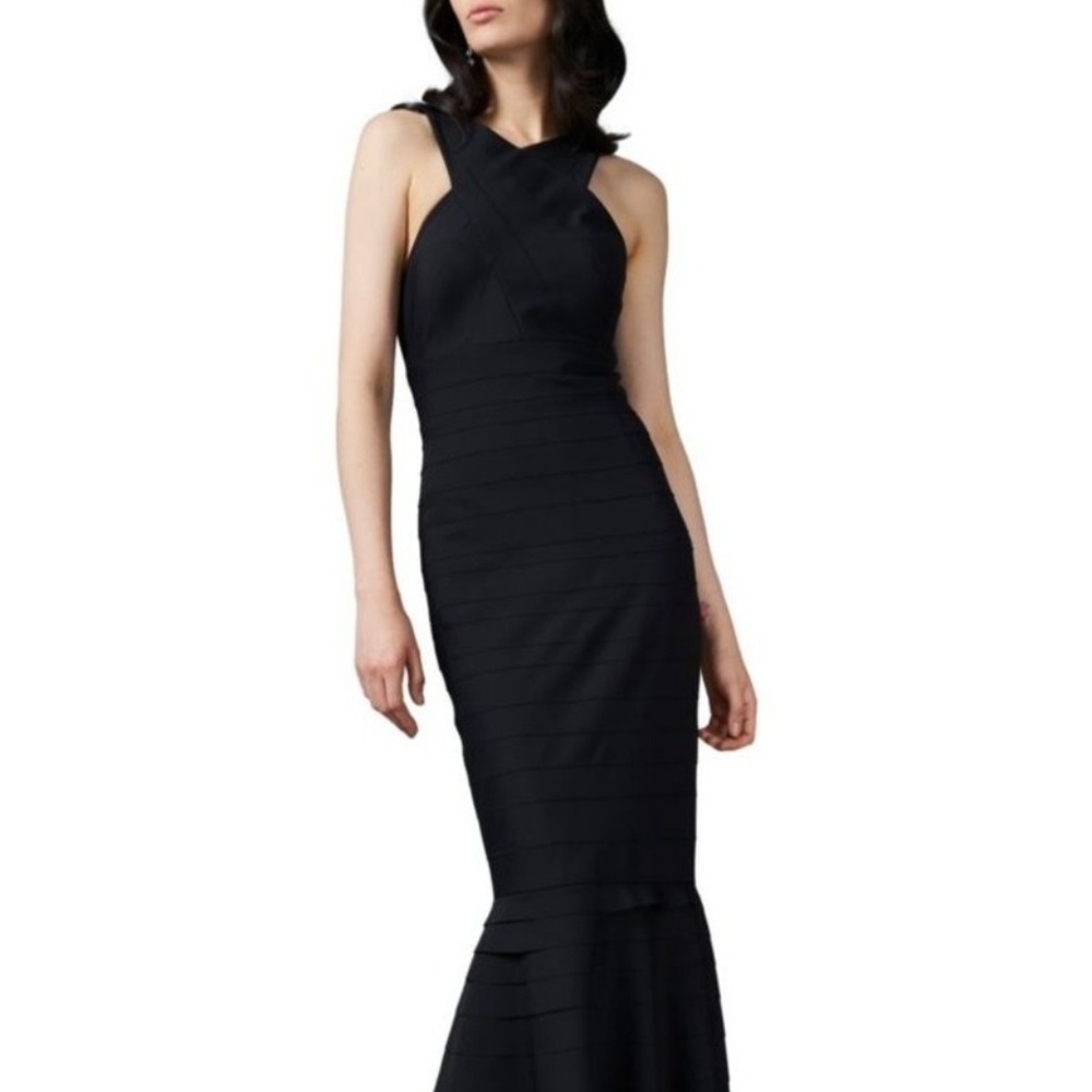 kay unger halter dress Kay Unger New York Carolina Floral Printed Mikado Halter Gown